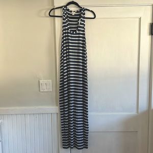 Jcrew blue and white stripped maxi dress